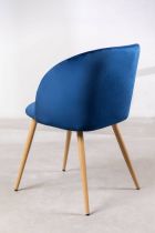 Chaise de repas en velours Bleu ou Rose flamingo