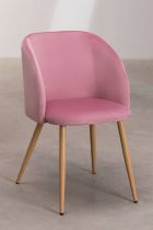 Chaise de repas en velours Bleu ou Rose flamingo