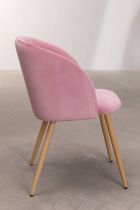 Chaise de repas en velours Bleu ou Rose flamingo