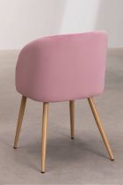 Chaise de repas en velours Bleu ou Rose flamingo