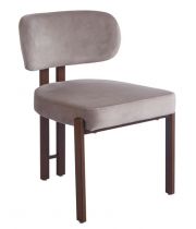 Chaise DRAGON  Tissu bouclette TAUPE(V108) + PIEDS MARRON 