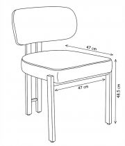 Chaise DRAGON Tissu bouclette BLANC CREME(CD422-1)+Pieds blanc MATTE