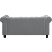 CHESTERFIELD, Canapé 2 places  en velours gris