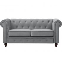 CHESTERFIELD, Canapé 2 places  en velours gris