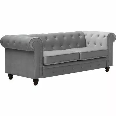 CHESTERFIELD, Canap� 2 places  en velours gris