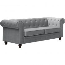 CHESTERFIELD, Canapé 2 places  en velours gris