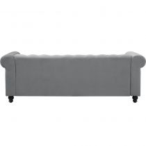 CHESTERFIELD, Canapé 3 places  en velours gris