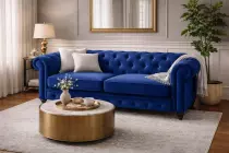 CHESTERFIELD, Canap&eacute; 3 places  en velours