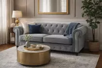 CHESTERFIELD, Canap&eacute; 3 places  en velours