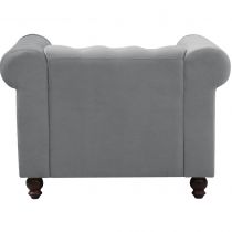 CHESTERFIELD, Fauteuil en velours gris