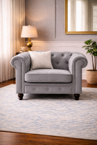 CHESTERFIELD, Fauteuil en velours