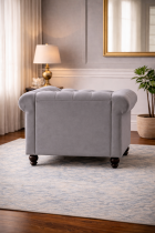CHESTERFIELD, Fauteuil en velours