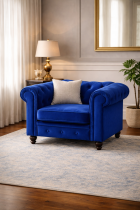 CHESTERFIELD, Fauteuil en velours