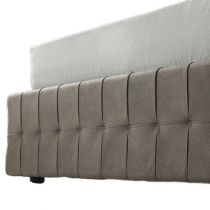 CITY2, Lit coffre existe en plusieurs dimensions en tissu Nubuck taupe, avec option matelas Aloe Vera 18cm