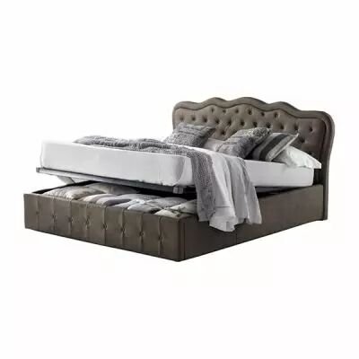 CLASSICAL, Lit coffre existe en plusieurs dimensions en tissu Nubuck, avec option matelas Aloe Vera 18cm