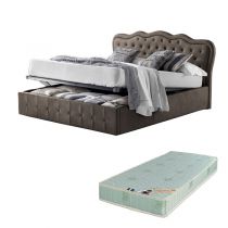CLASSICAL, Lit coffre existe en plusieurs dimensions en tissu Nubuck, avec option matelas Aloe Vera 18cm
