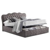 CLASSICAL, Lit coffre existe en plusieurs tailles de couchage : 120/140x190cm 160/180x200cm en Velours bleu