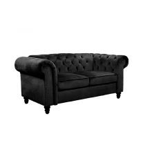 CLOUTE, Canapé \ Chesterfield\  2 places en simili noir