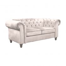 CLOUTE, Canapé \ Chesterfield\  2 places en tissu velours