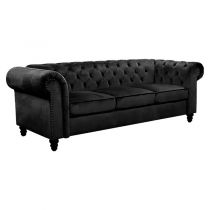 CLOUTE, Canapé \ Chesterfield\  3 places en simili noir