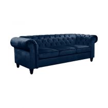 CLOUTE, Canapé \ Chesterfield\  3 places en tissu velours