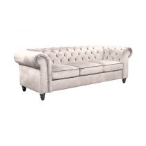 CLOUTE, Canapé \ Chesterfield\  3 places en tissu velours