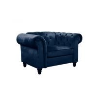 CLOUTE, Fauteuil \ Chesterfield\  en tissu velours