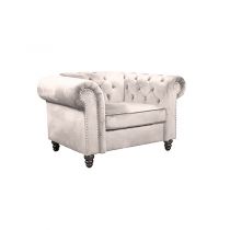 CLOUTE, Fauteuil \ Chesterfield\  en tissu velours