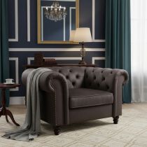 CLOUTE, Fauteuil \ Chesterfield\  en tissu velours