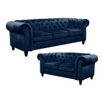 CLOUTE, Offre Canapé \ Chesterfield\  3+2 places en tissu velours