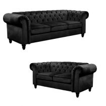 CLOUTE, Offre Canapé \ Chesterfield\  3+2 places en tissu velours