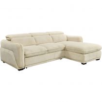 COTY, Canapé d\'angle droite non convertible non reversible en tissu velours côtelé