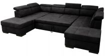 DYLAN,  canapé d\'angle en U, convertible Gigogne, 2 angles 2 poufs coffre, Revêtement Tissu effet cuir Tobago ou Largo