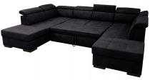 DYLAN,  canapé d\'angle en U, convertible Gigogne, 2 angles 2 poufs coffre, Revêtement Tissu effet cuir Tobago ou Largo