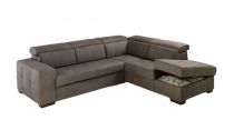 DYLAN, Canapé grand angle convertible Gigogne 2 places, revêtement Tissu Artemis ou Luna