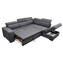 DYLAN, Canapé grand angle convertible Gigogne 2 places, revêtement Tissu Artemis ou Luna
