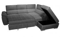 ELBA II, Grand Angle droite 2AP, Convertible gigogne 2 places + pouf coffre