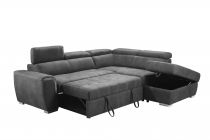 ELBA II, Grand Angle droite 2AP, Convertible gigogne 2 places + pouf coffre