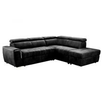 ELBA II ,Grand Angle gauche 2AP, <br>Convertible gigogne 2 places + pouf coffre