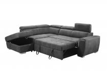 ELBA II, Grand Angle gauche 2AP, Convertible gigogne 2 places + pouf coffre