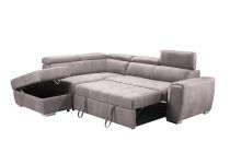 ELBA II, Grand Angle gauche 2AP en Lin, Convertible gigogne 2 places + pouf coffre