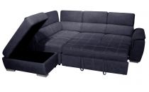 ELBA II, Grand Angle gauche 2AP en Lin, Convertible gigogne 2 places + pouf coffre