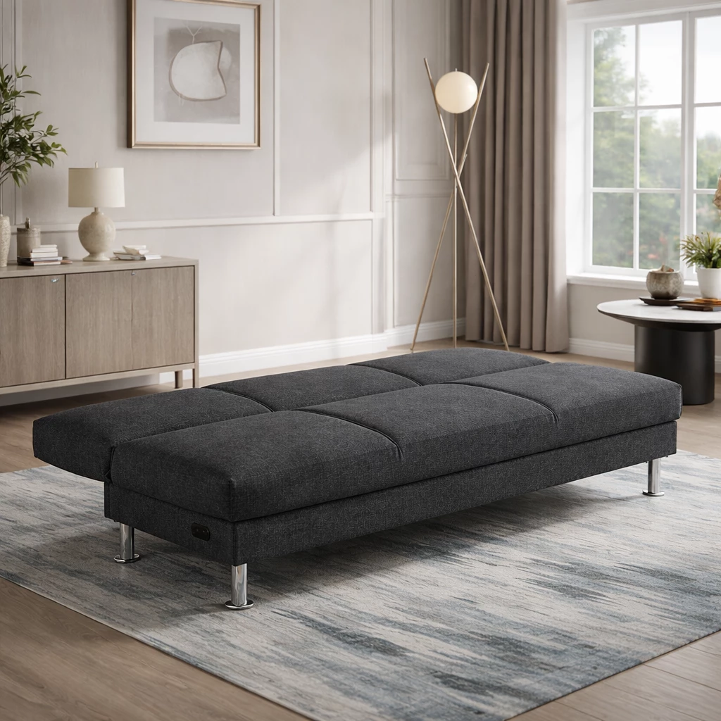 ELIOS Clic Clac en tissu BARREL GRIS, avec coffre