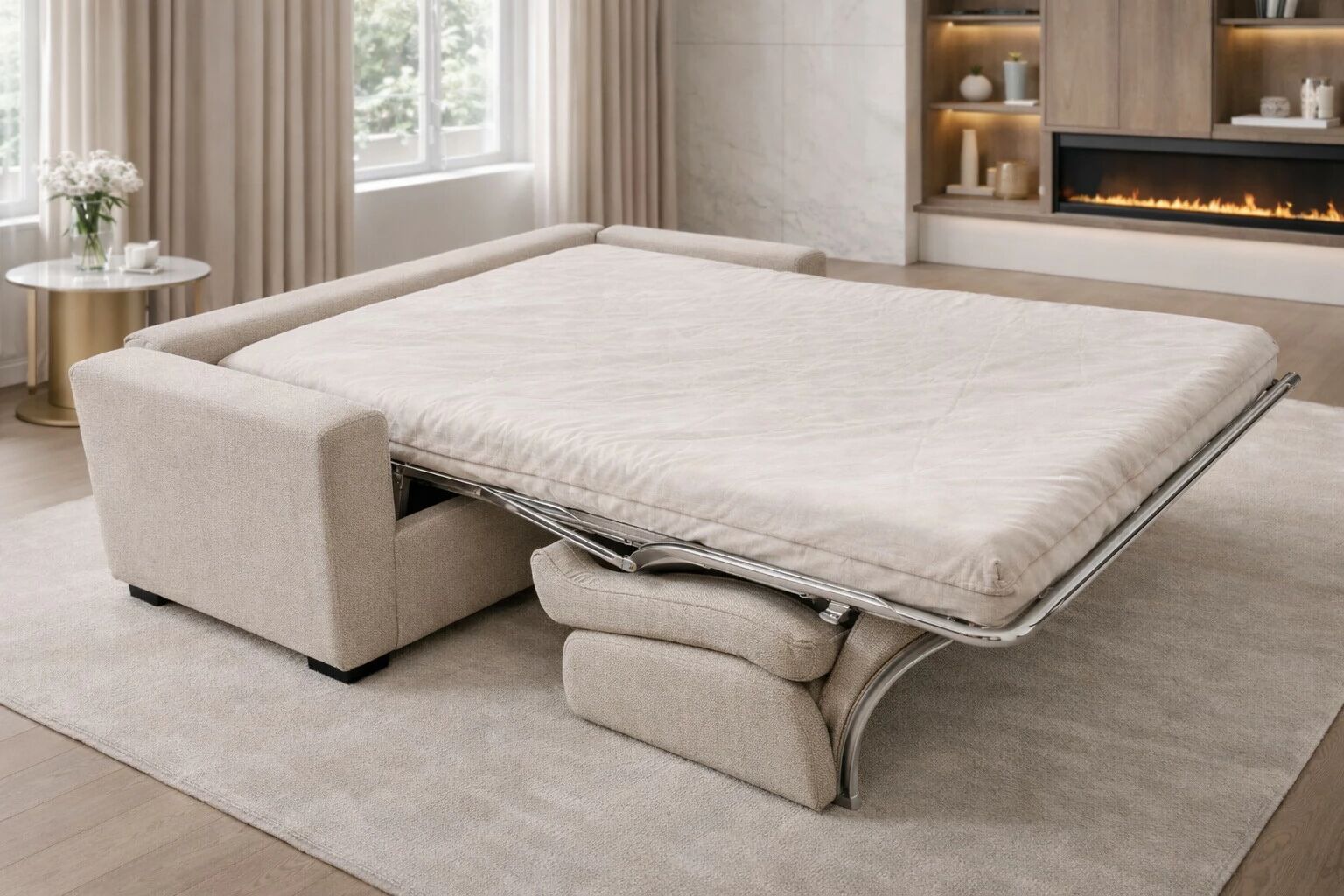 GEANT, Convertible pour usage quotidien, Couchage 120cm  en tissu Artemis