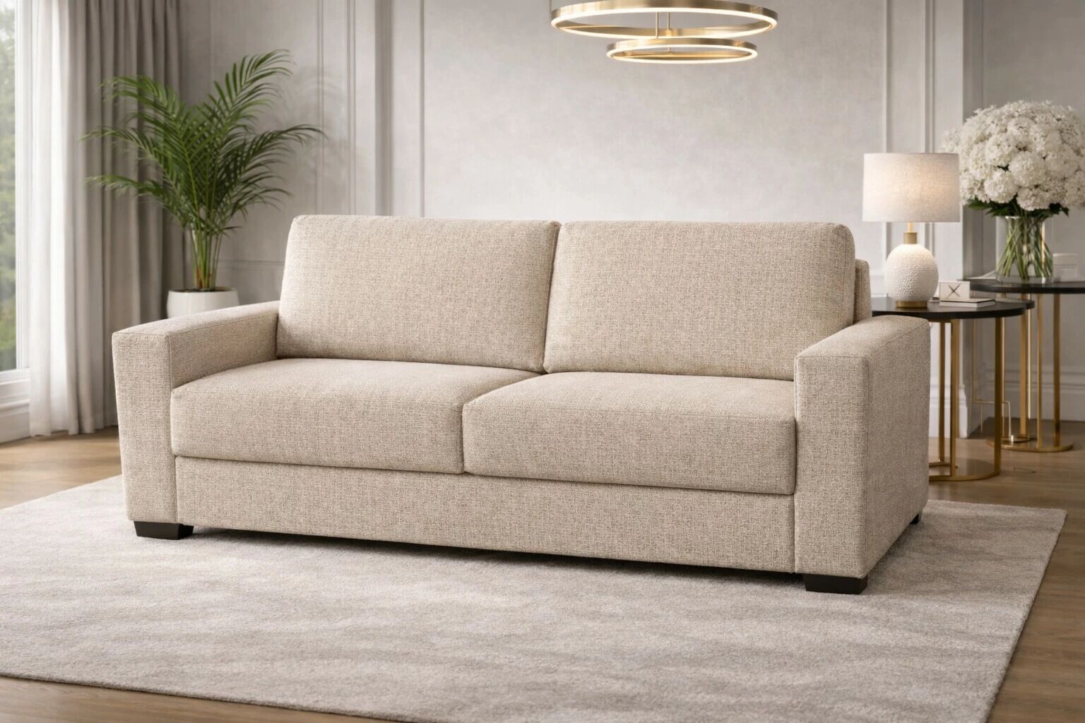 GEANT, Convertible pour usage quotidien, Couchage 140cm  en tissu Artemis