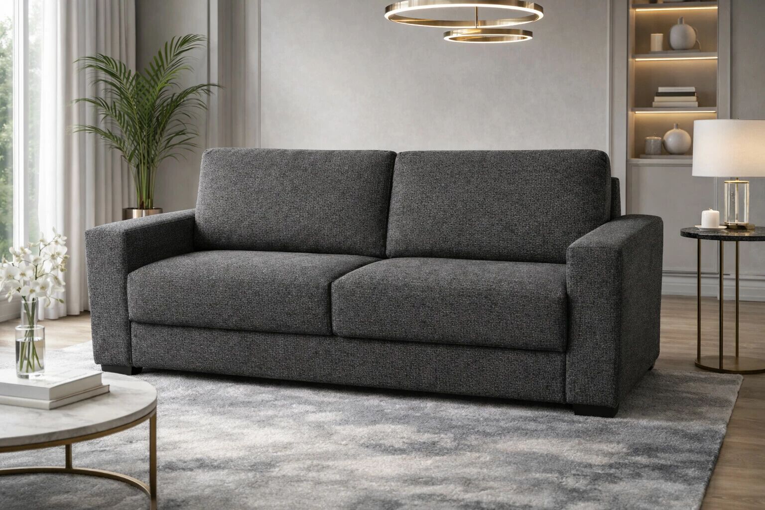 GEANT, Convertible pour usage quotidien, Couchage 140cm  en tissu Artemis