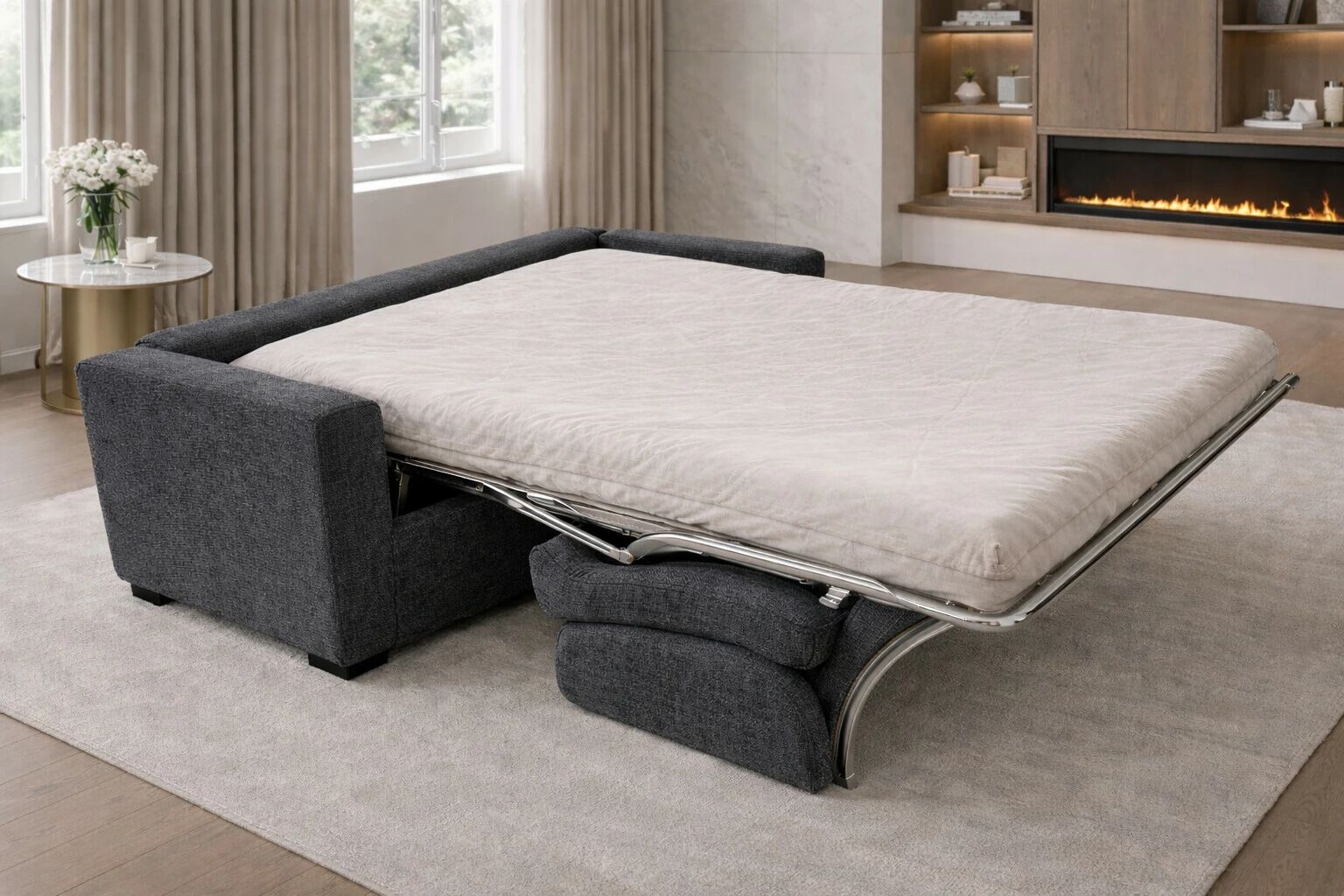 GEANT, Convertible pour usage quotidien, Couchage 140cm  en tissu Galardo
