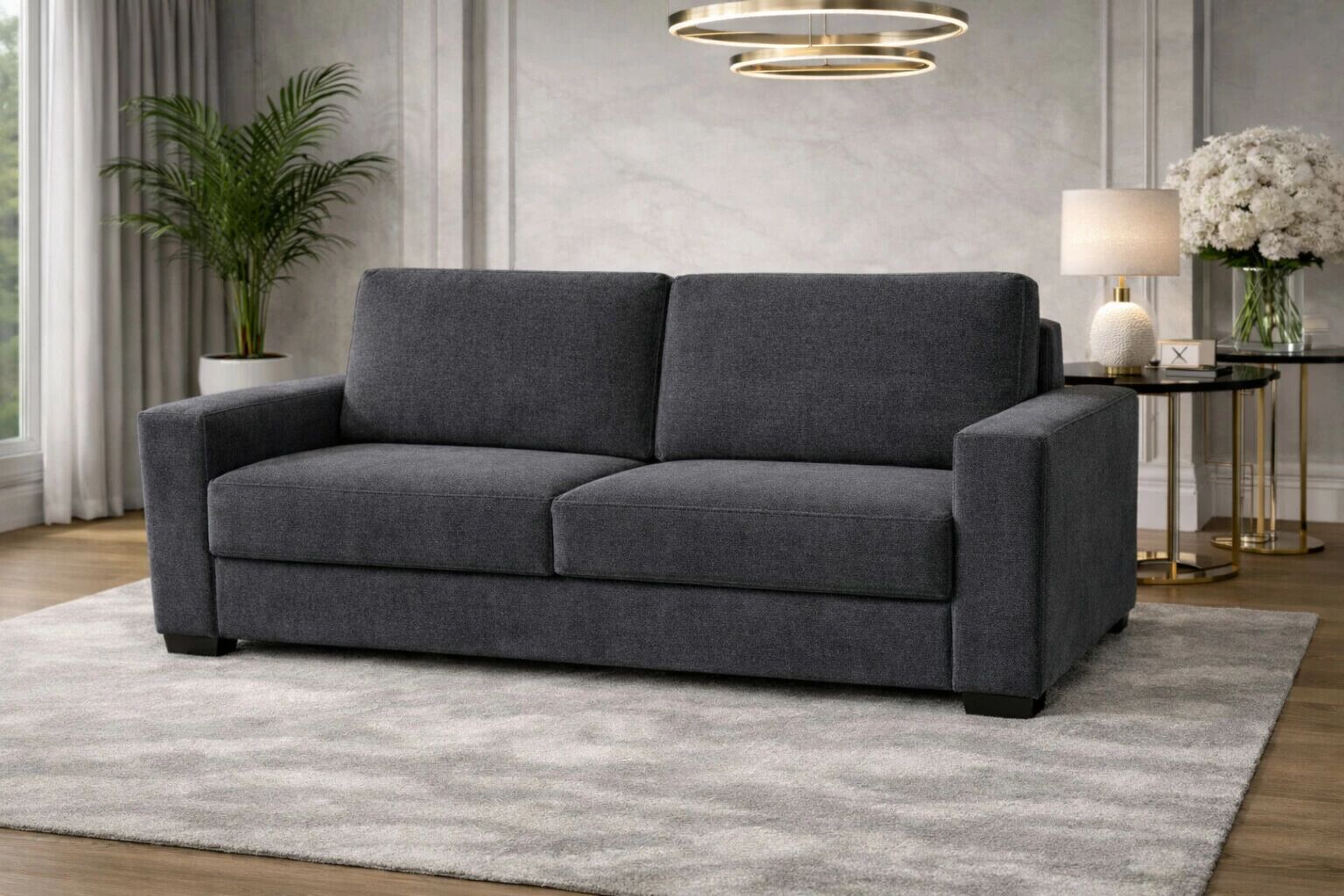 GEANT, Convertible pour usage quotidien, Couchage 140cm  en tissu Galardo