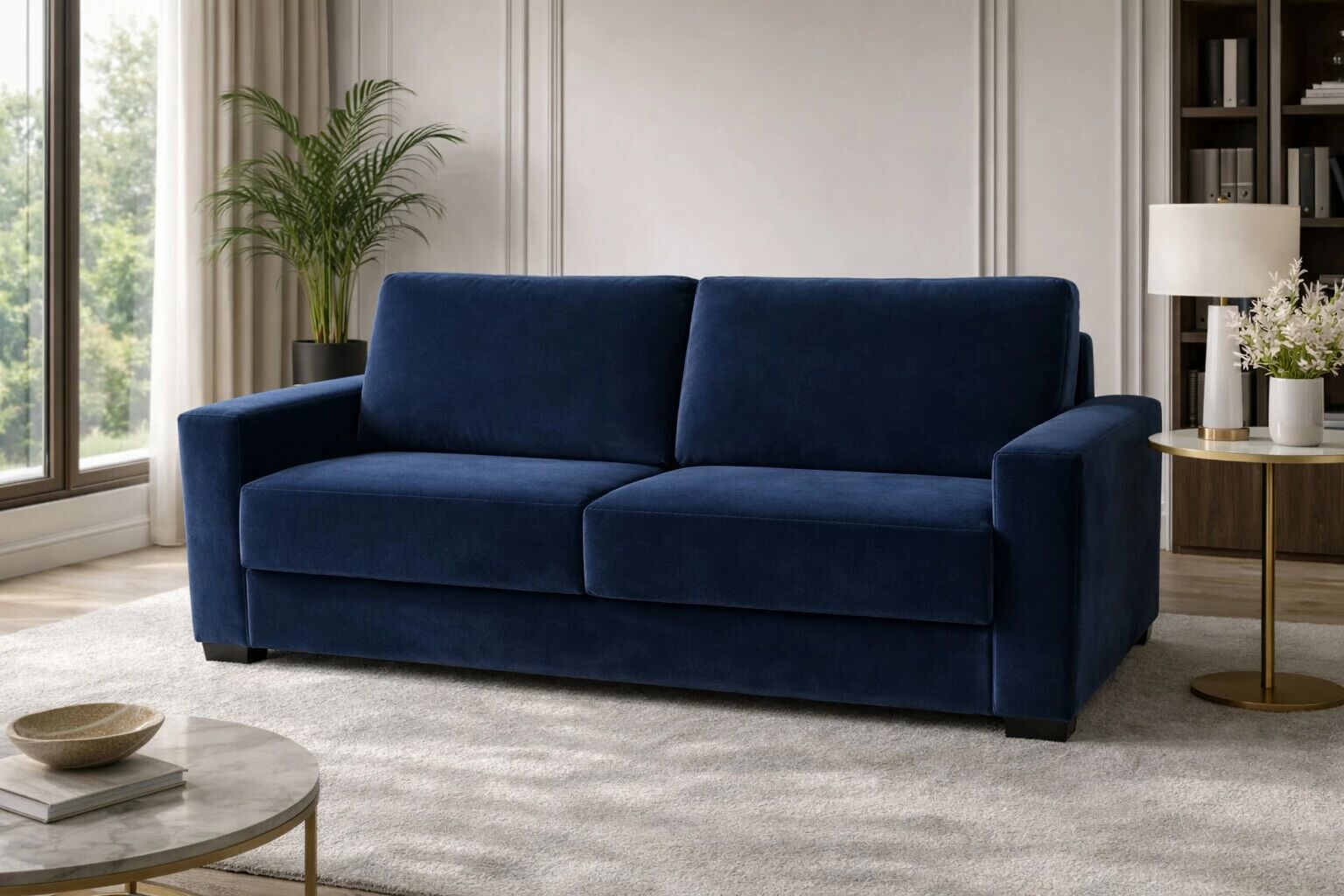 GEANT, Convertible pour usage quotidien, Couchage 160cm  en VELOURS TIFFANY