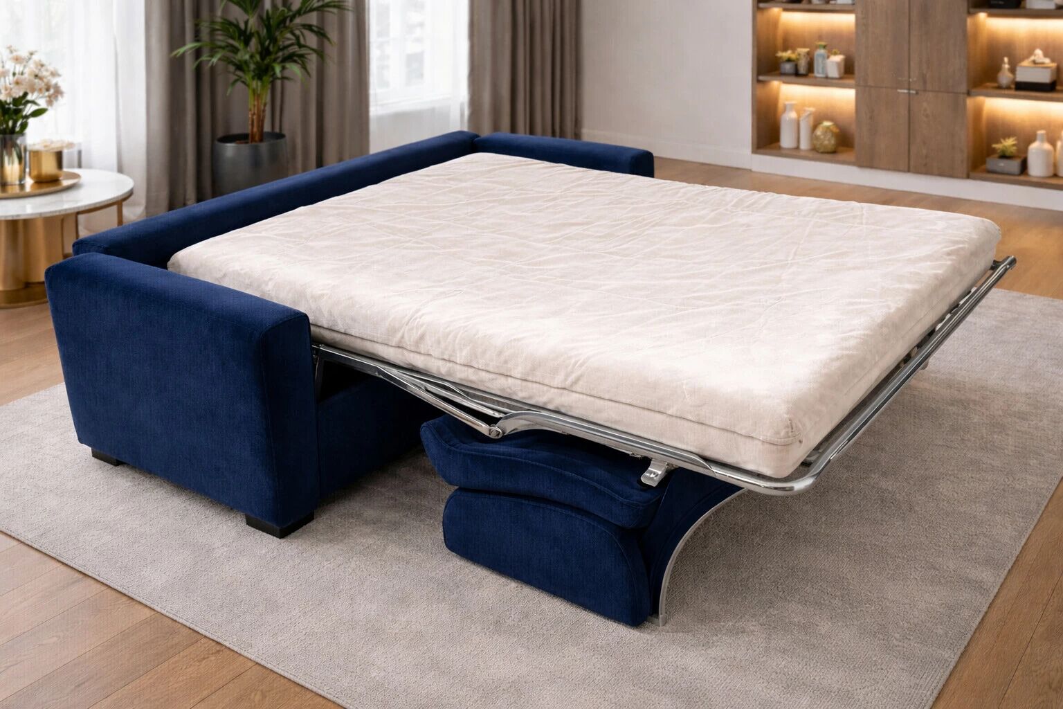 GEANT, Convertible pour usage quotidien, Couchage 160cm  en VELOURS TIFFANY
